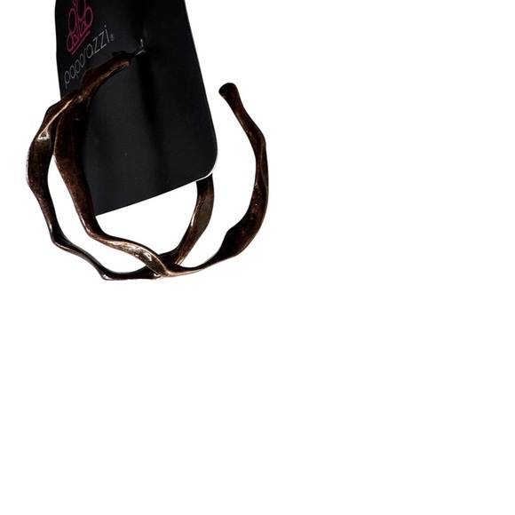 Paparazzi Copper Coveted Curves Hoop Earrings - Picture 3 of 4